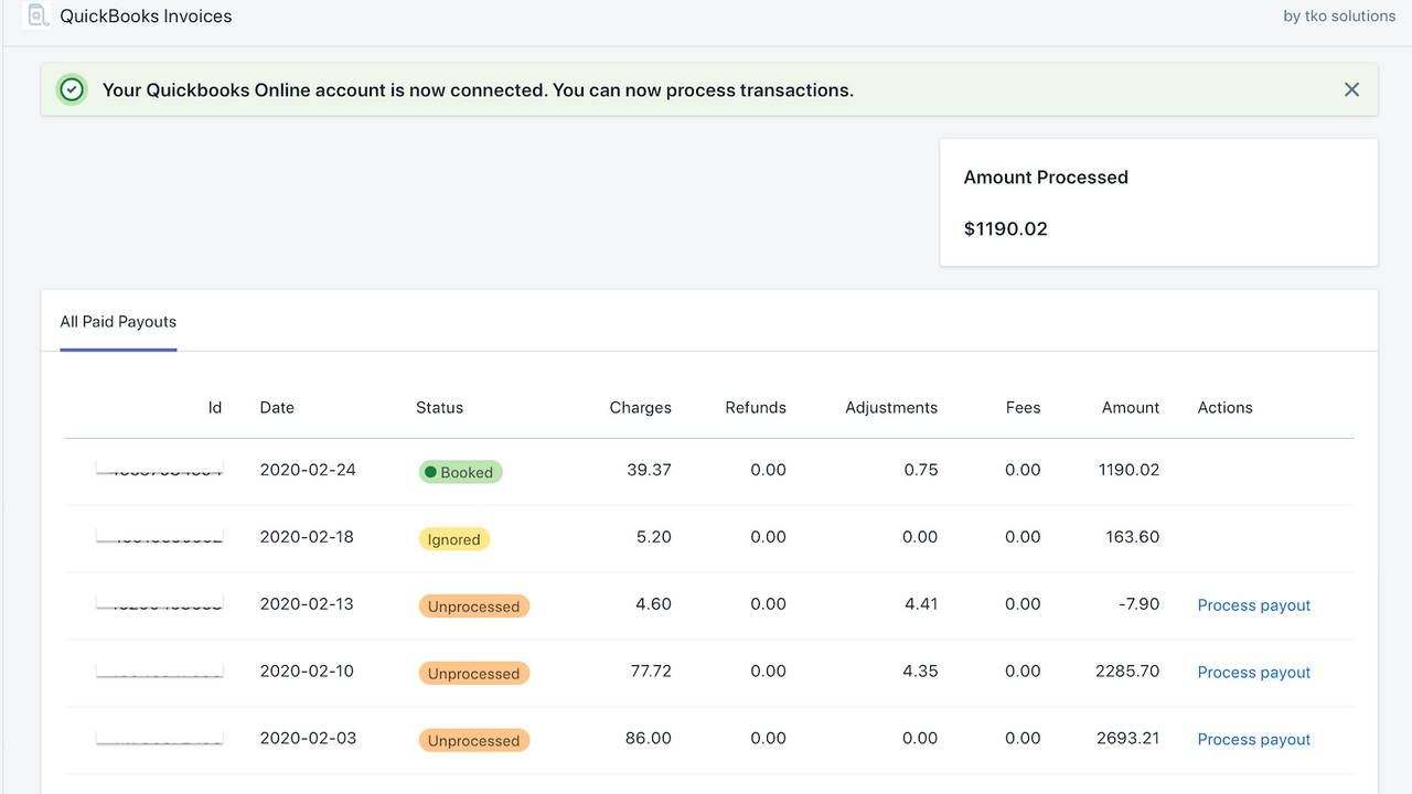 Qwibo: Payouts for Quickbooks