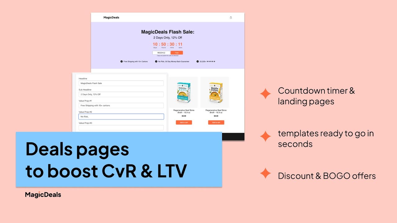 Create high-converting, time-sensitive landing pages with countdown timers to increase urgency and boost sales.