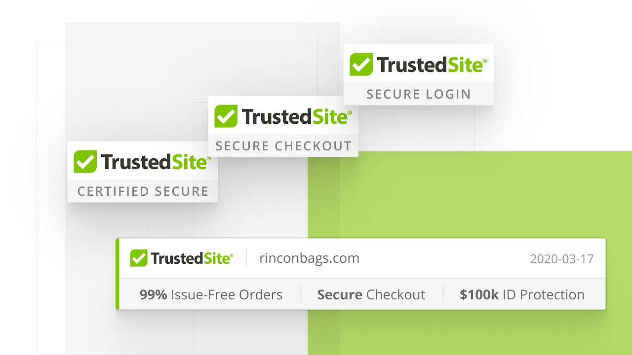 Earn trust with TrustedSite's certifications and display trust badges on your site.
