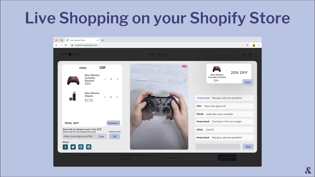 Engage customers and boost sales with live video shopping on Shopify.