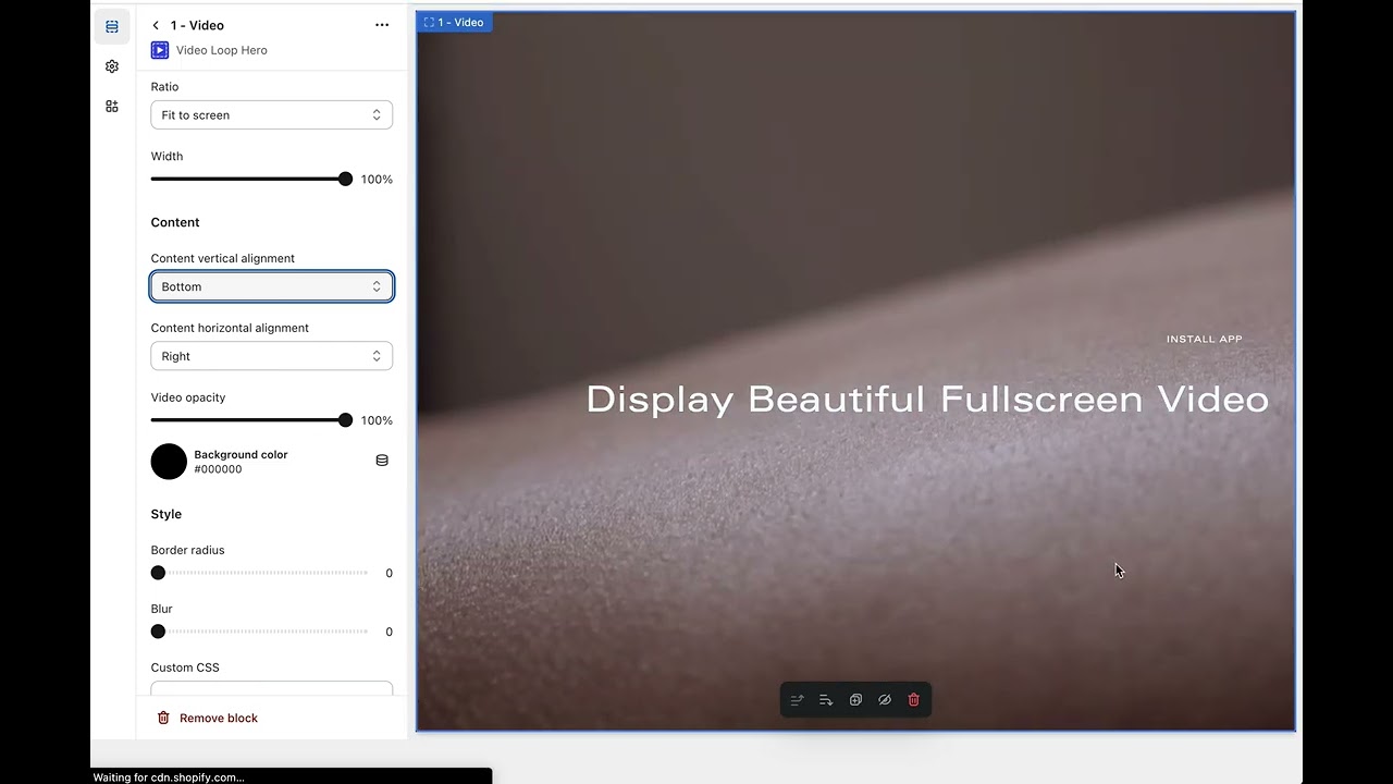 Add autoplaying videos anywhere in your shop and customize with text, buttons, and images.