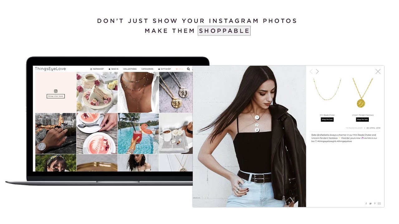 Easily create shoppable Instagram galleries for your storefront pages.