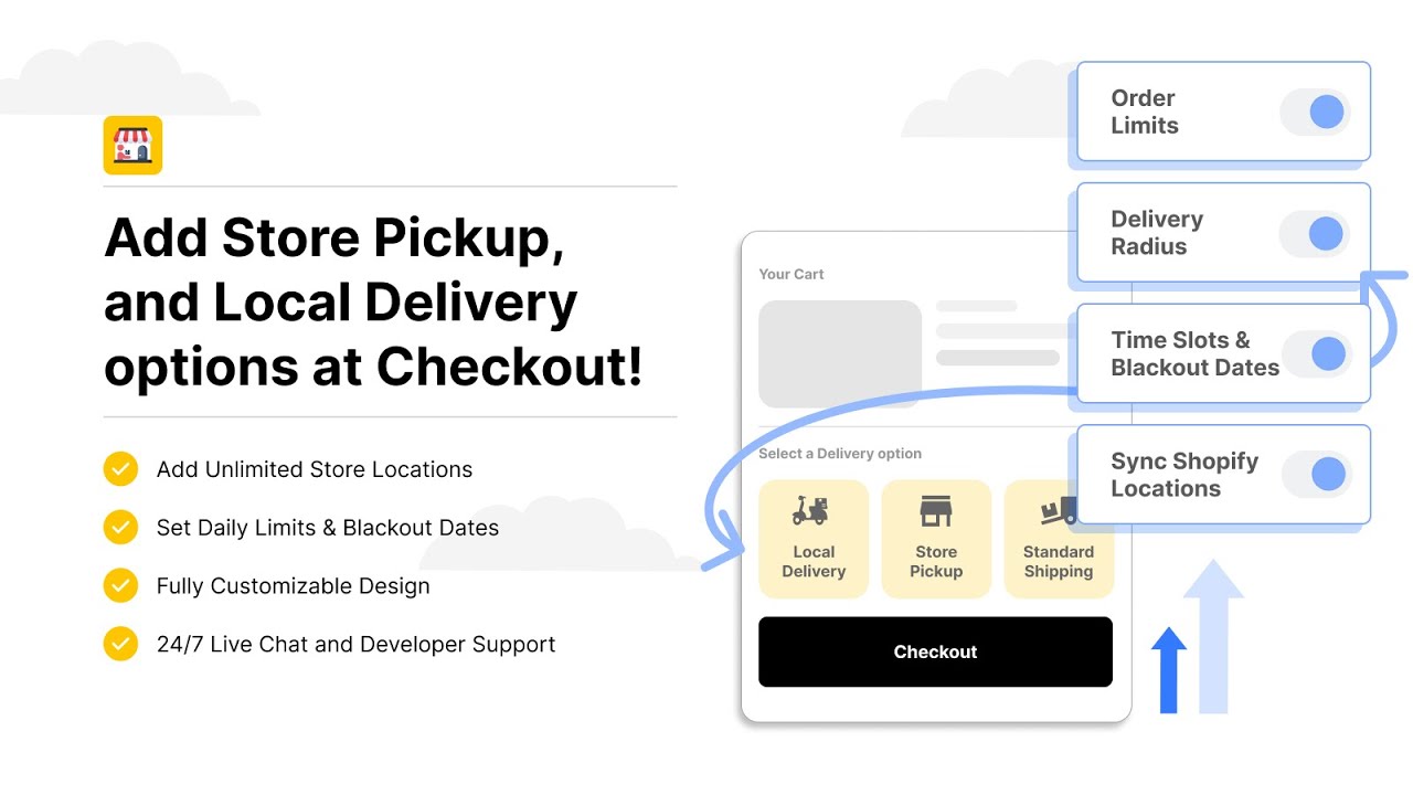 Offer store pickup & local delivery options seamlessly to boost customer satisfaction.