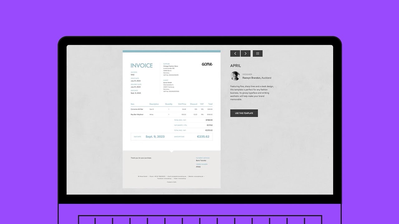 Automatically create professional invoices with custom workflows and stellar support.