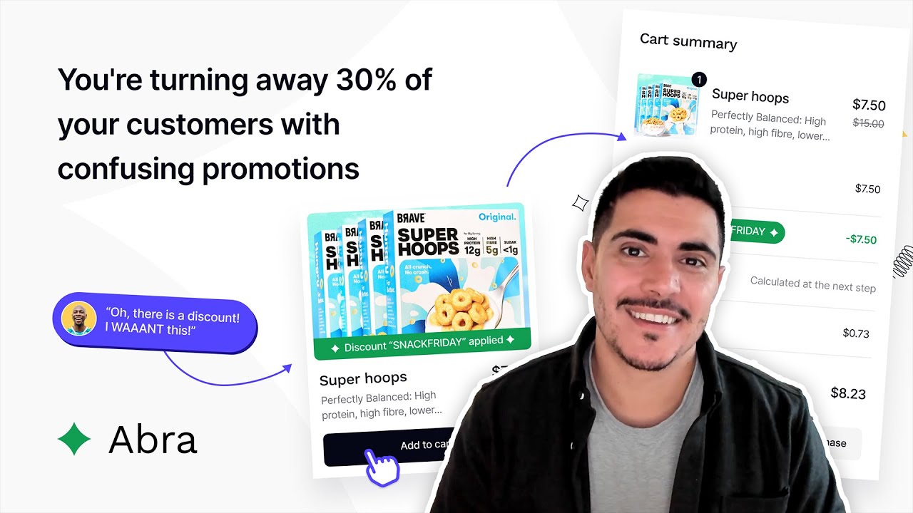 Boost conversions by automating discounts and free gifts at checkout with Abra.