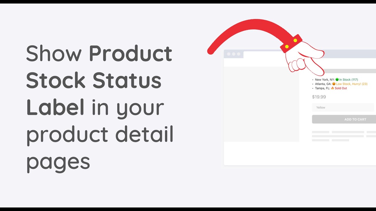 Show stock status on product pages with customizable thresholds for low stock levels and multiple-warehouse support.