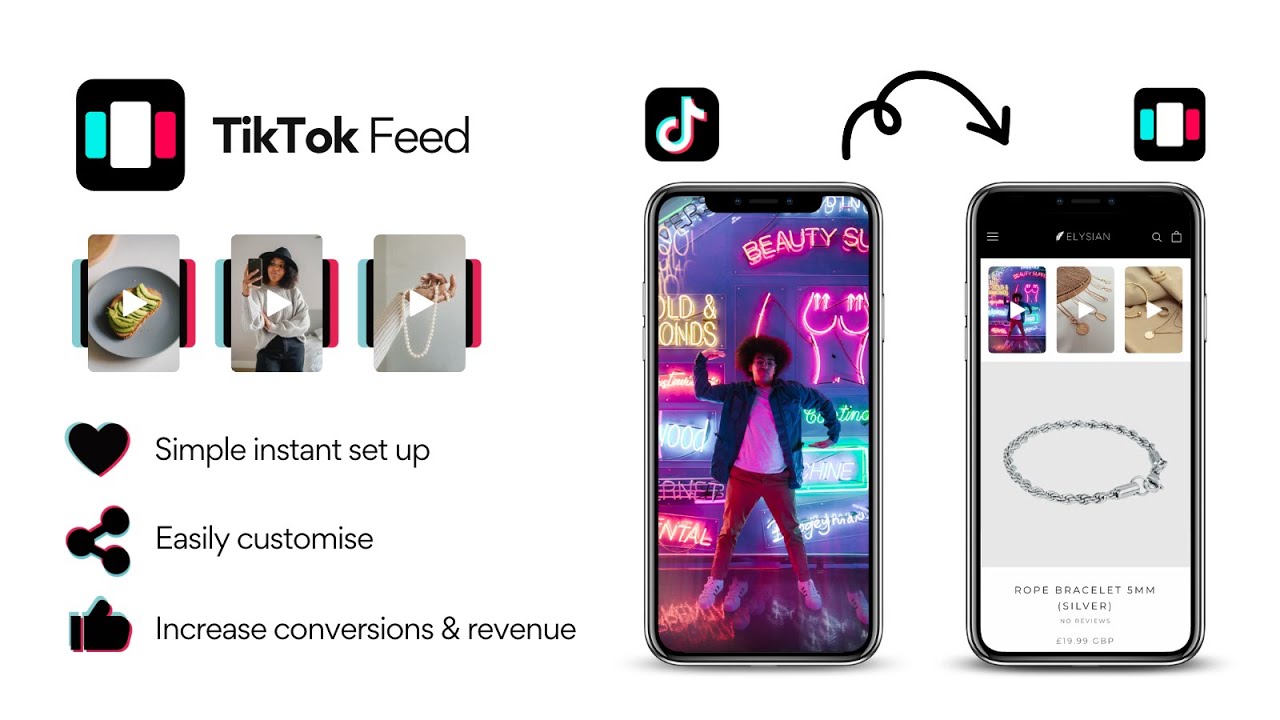 Display automatic TikTok feeds on your Shopify store instantly.