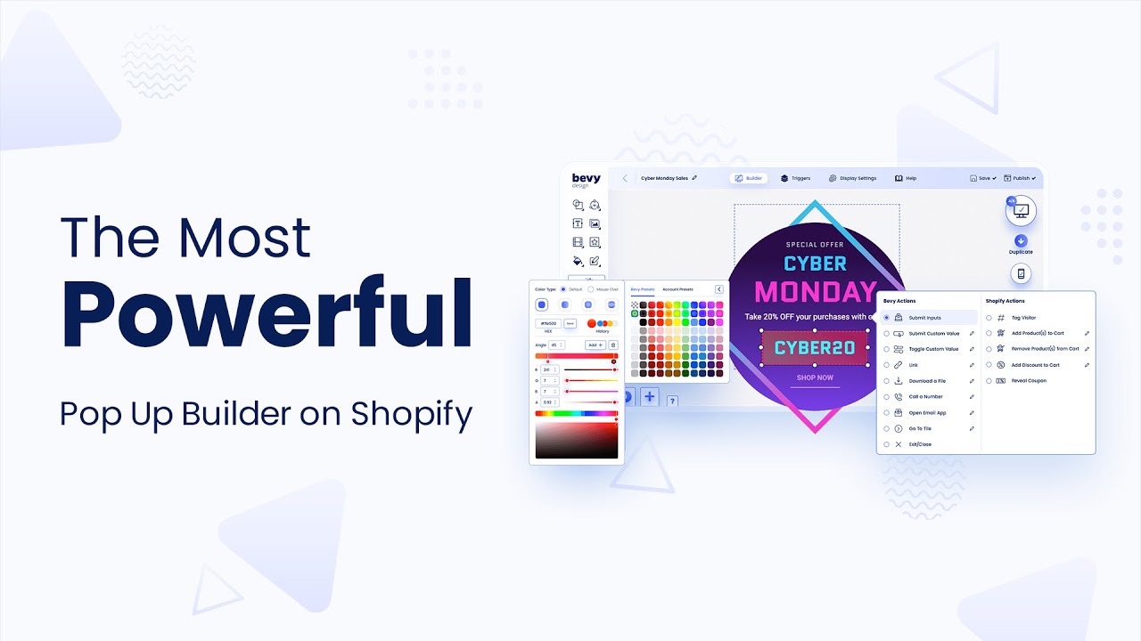 Create engaging animated pop ups, upsells, and seasonal offers for Shopify stores.