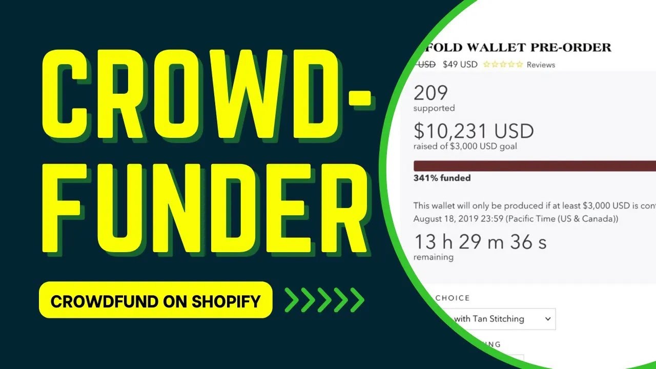 Easily launch pre-order campaigns and raise funds with Crowdfunder for Shopify.