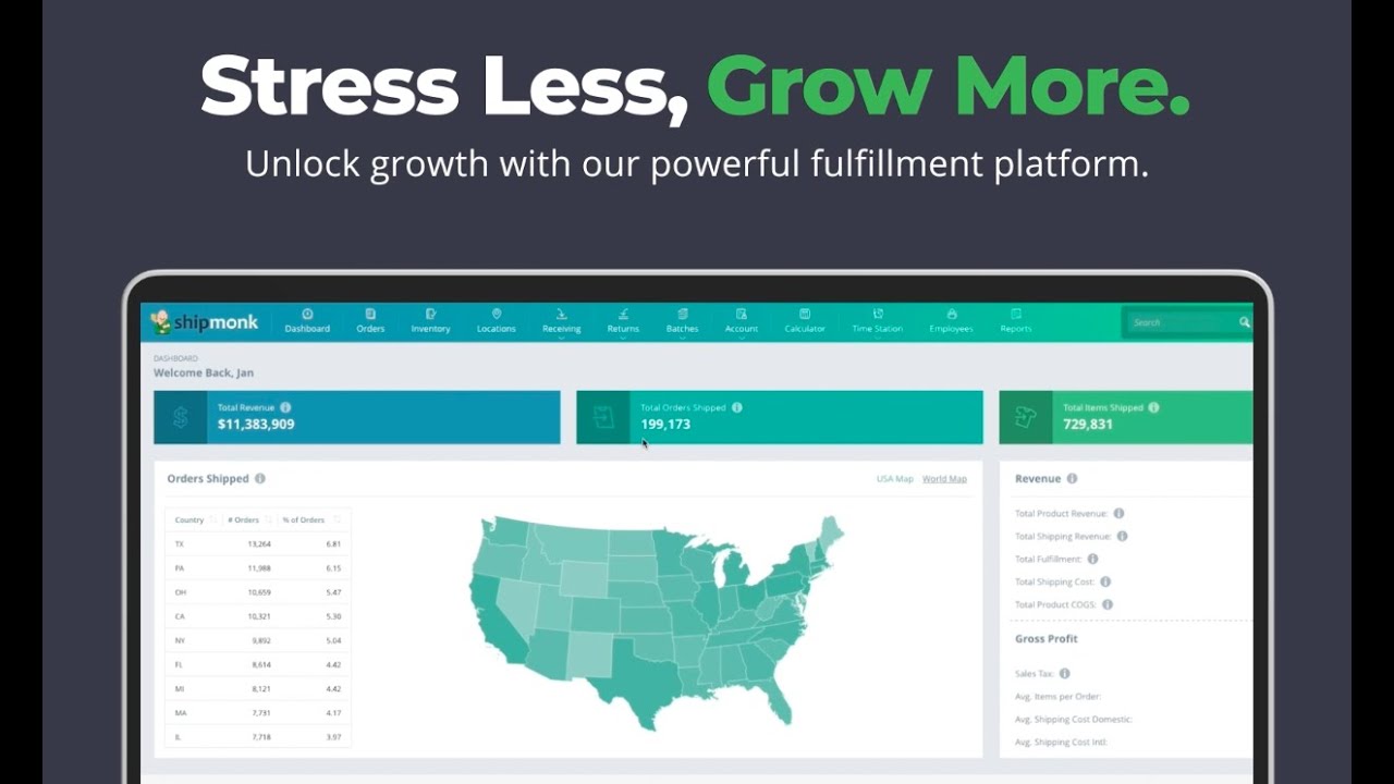 Streamline shipping with ShipMonk's 3PL platform for stress-free order fulfillment.