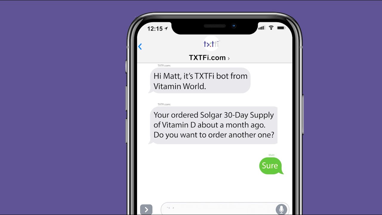 Mobile Commerce Reinvented: Automate text messages to customers for re-orders and allow them to shop and checkout within the conversation.