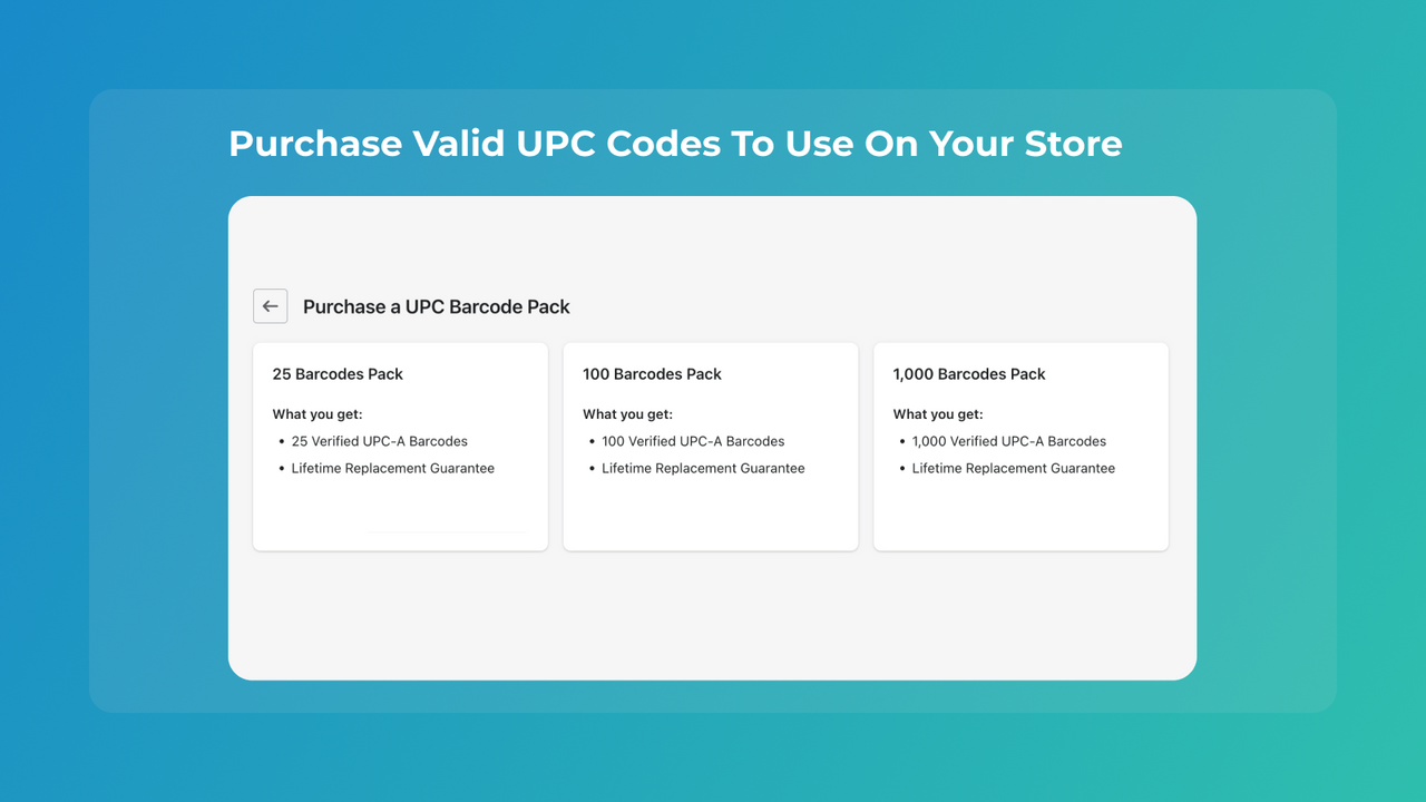 Purchase Valid UPC Codes To Use On Your Store