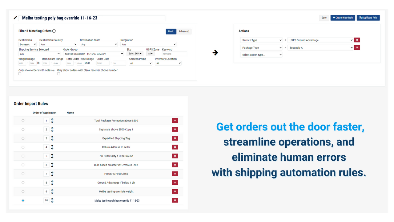 Shipping Automation Rules