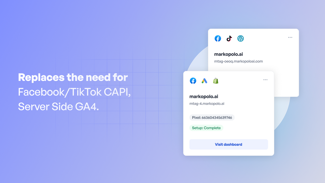 Replaces the need for Facebook/TikTok CAPI, Server Side GA4