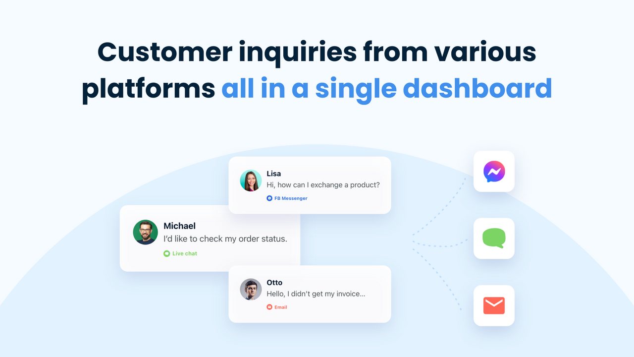 Manage multichannel live chat conversations on one dashboard.