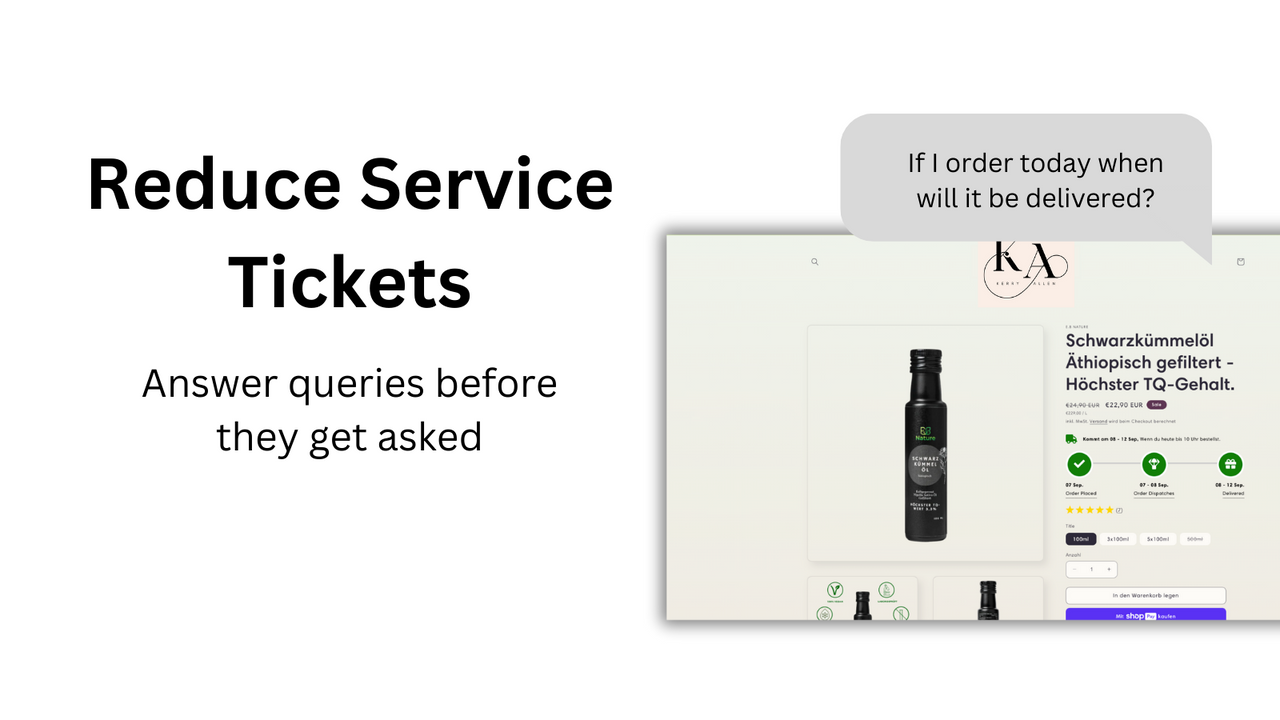 Delivery Estimation setting screen