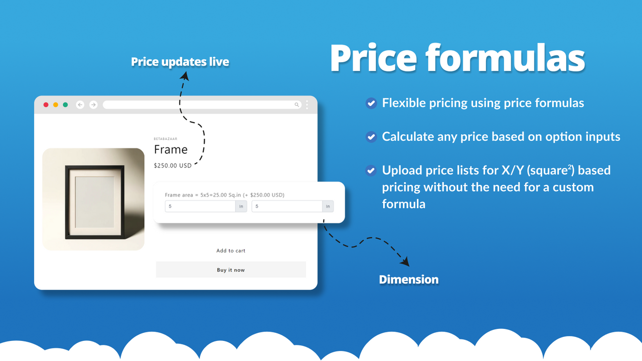 Calculate custom prices using price formulas