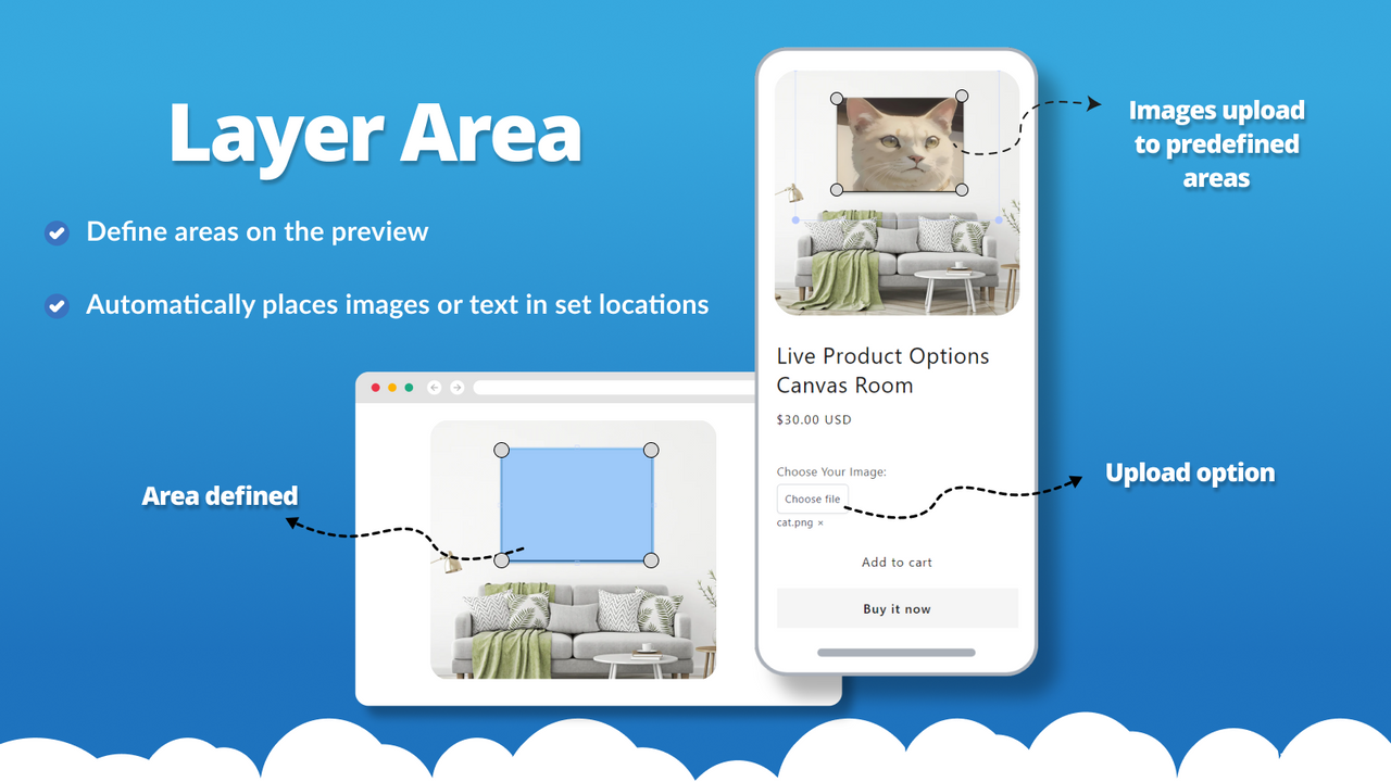 Create a predefined area for a layer