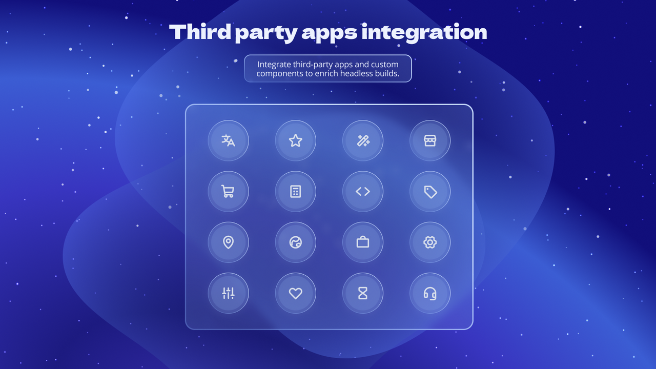 Integrate third-party apps and custom commerce components.