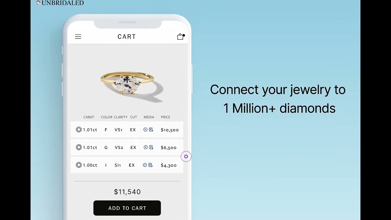 Streamline diamond sales process with AI curation technology for quick, personalized jewelry selections.