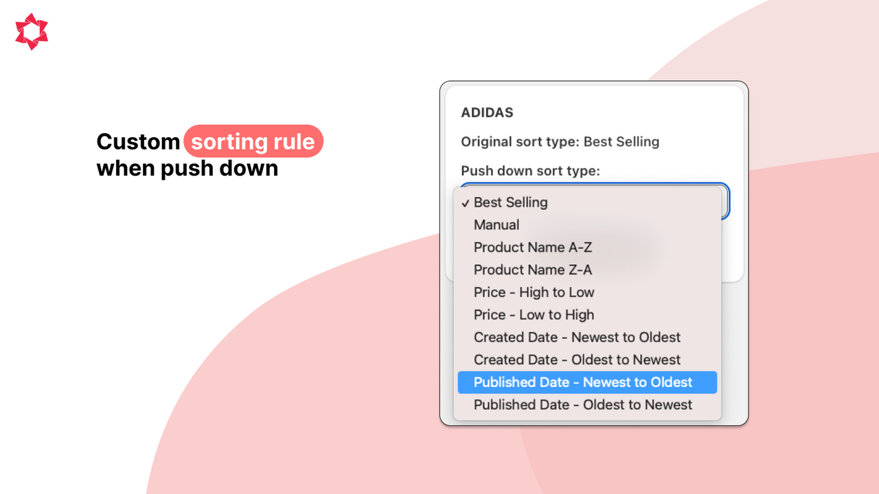 Custom sorting rules.