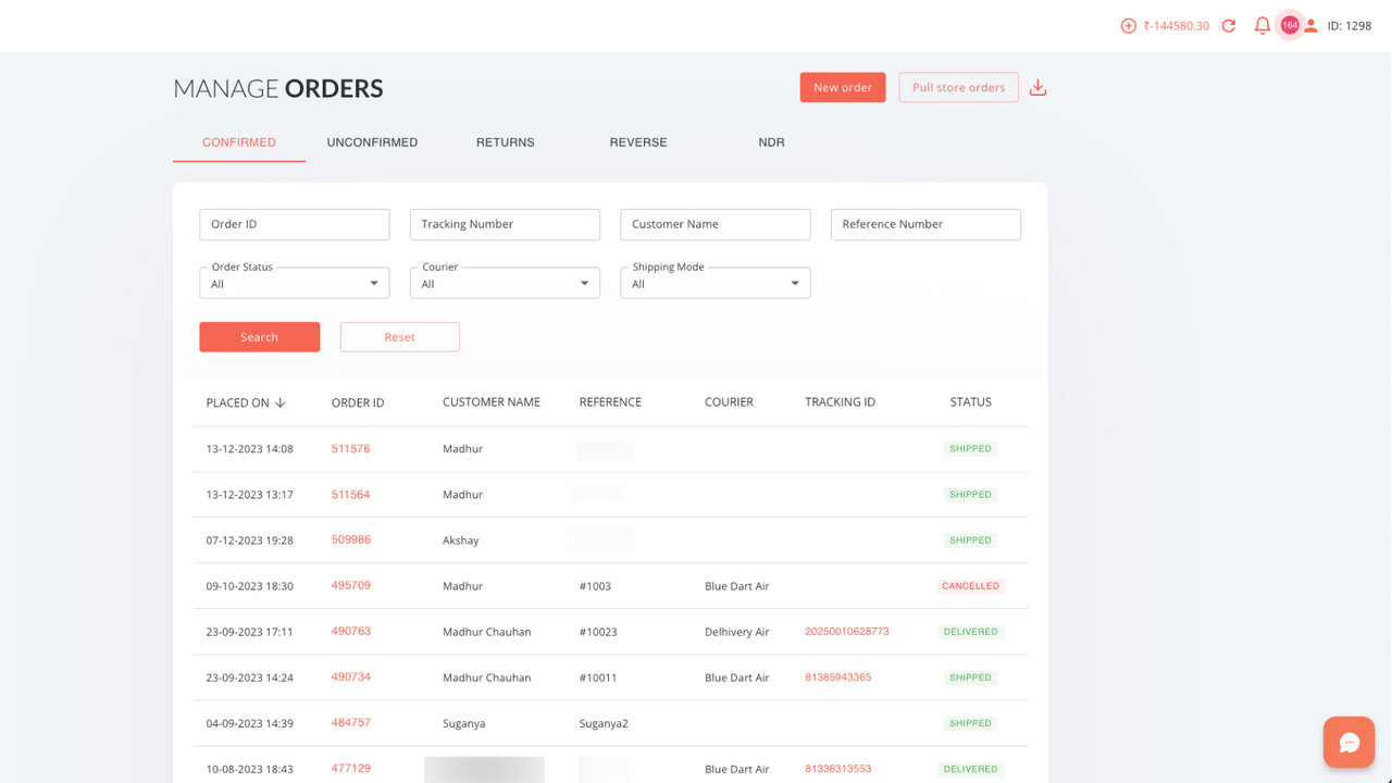 Easily manage your orders and view tracking details