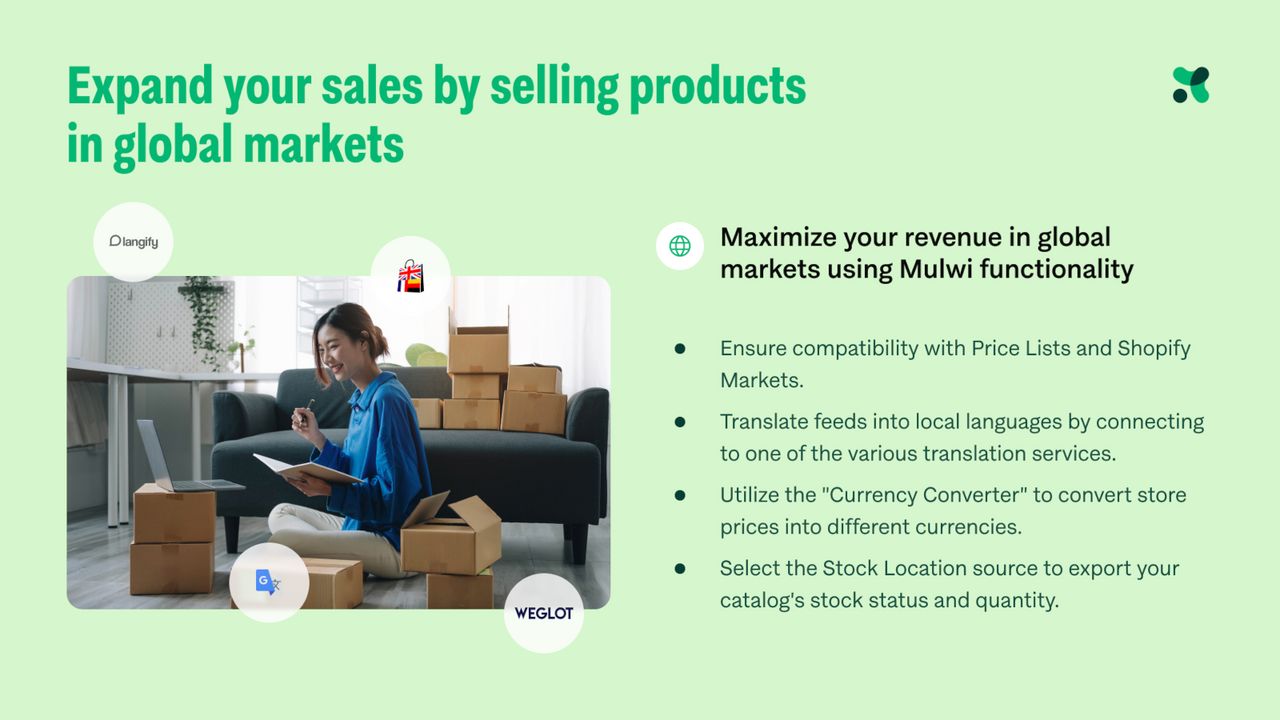 Expand your sales by selling products in global markets