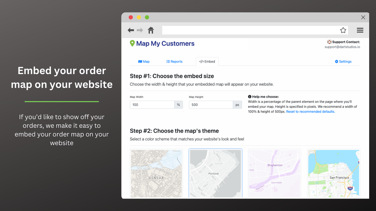 Embed your order map on your website