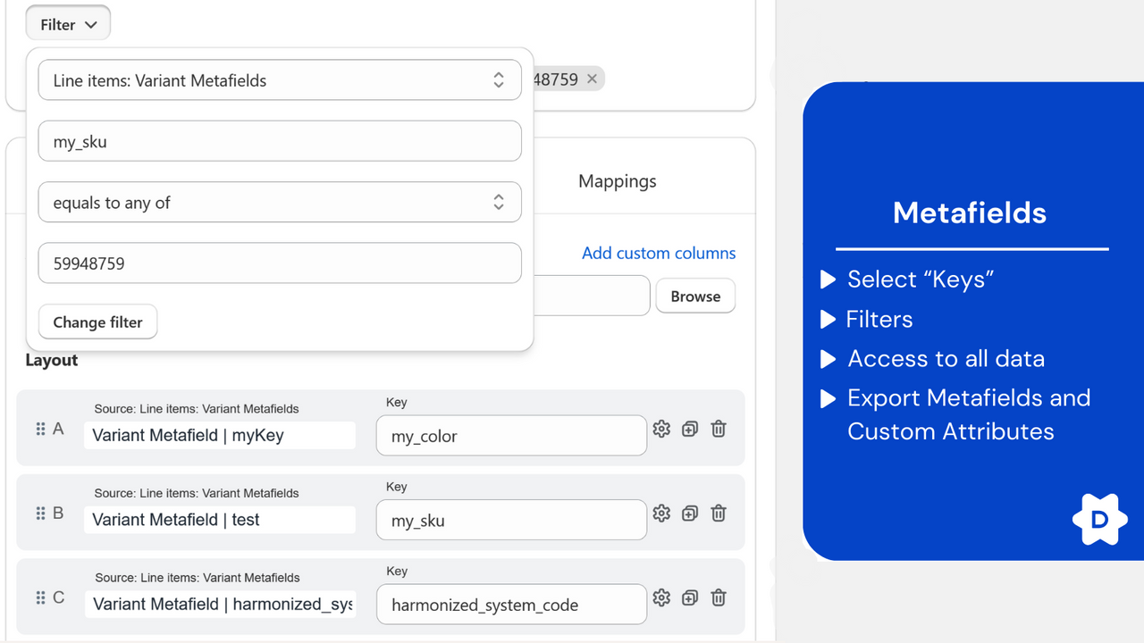 Expoprt Metafields and Custom Attributes