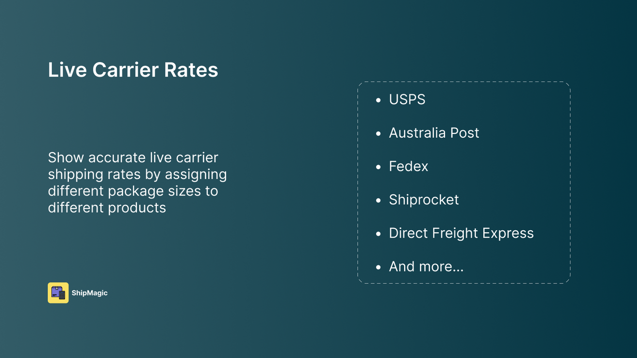 Integrate live carrier rates