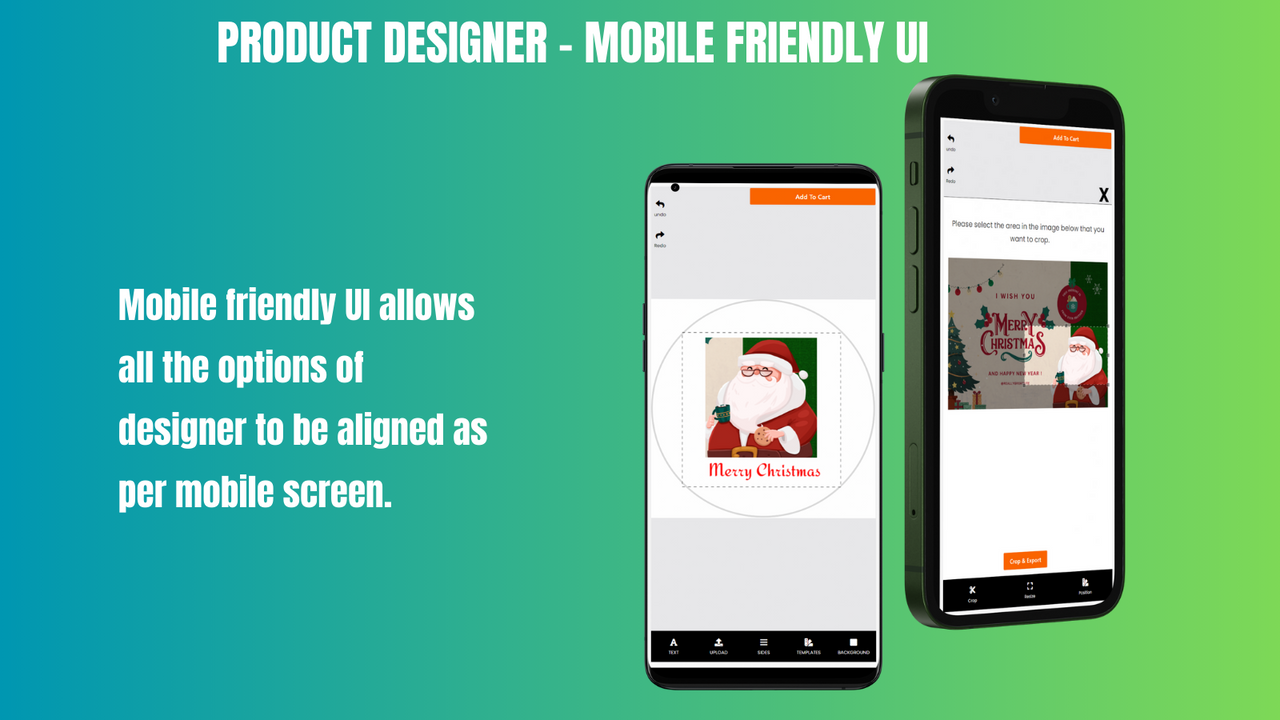 Mobile responsive web to print product designer for Shopify