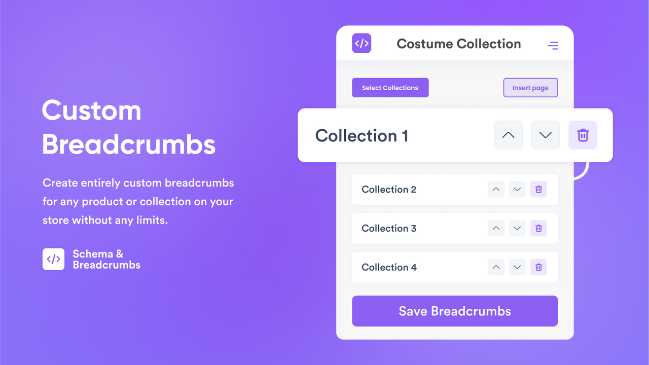 Manually create breadcrumbs for any product or collection