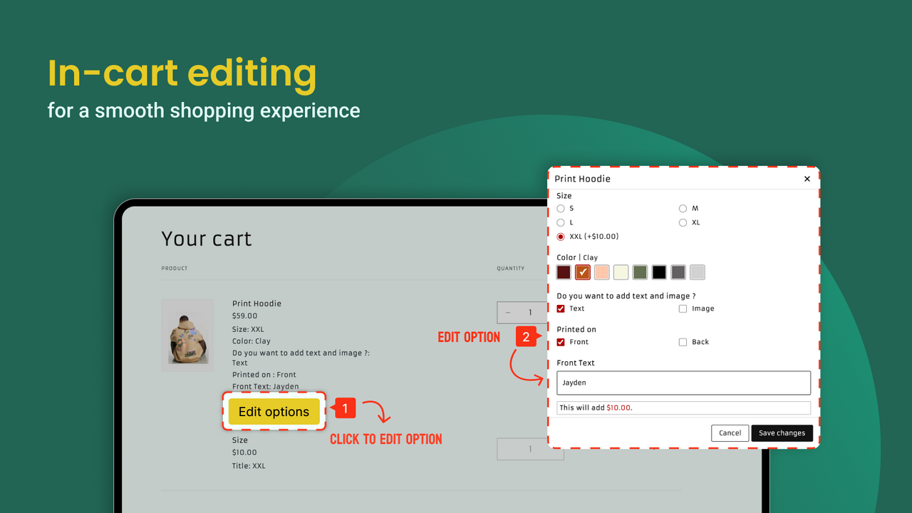 In-cart editing for a smooth shopping experience