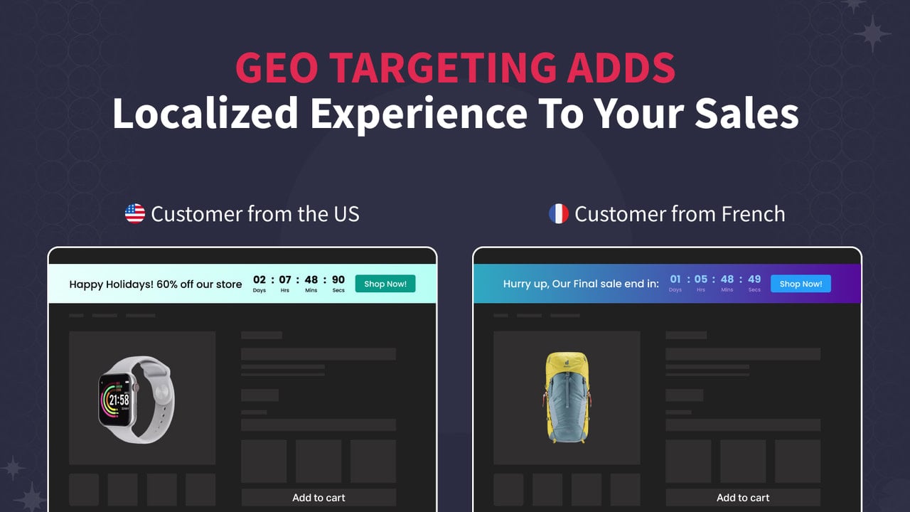 Geo and page/device targeting for increased engagement