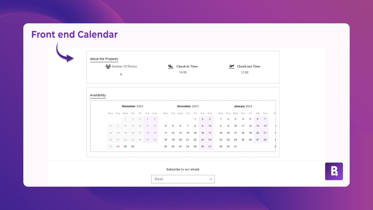 Front End Calendar