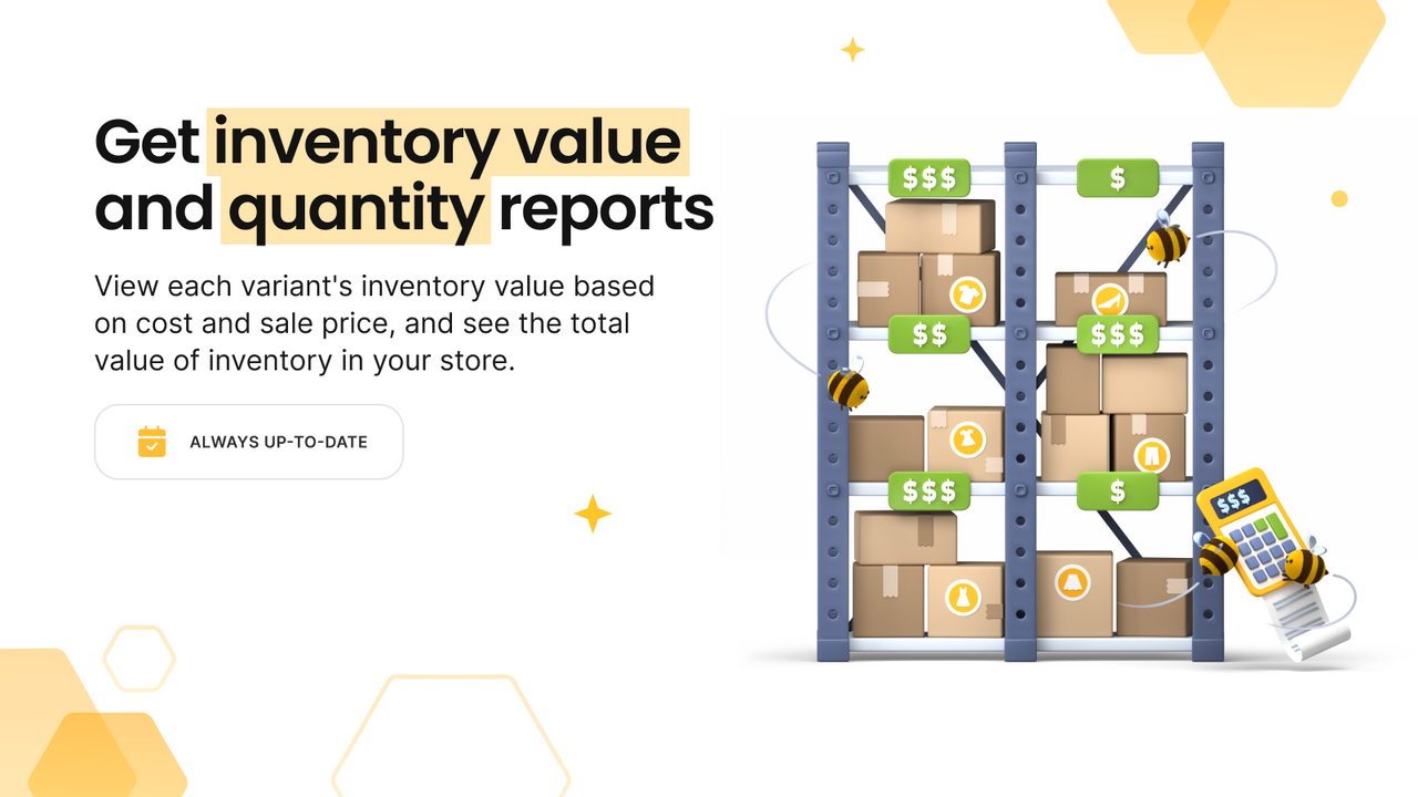 shopify real-time inventory value report