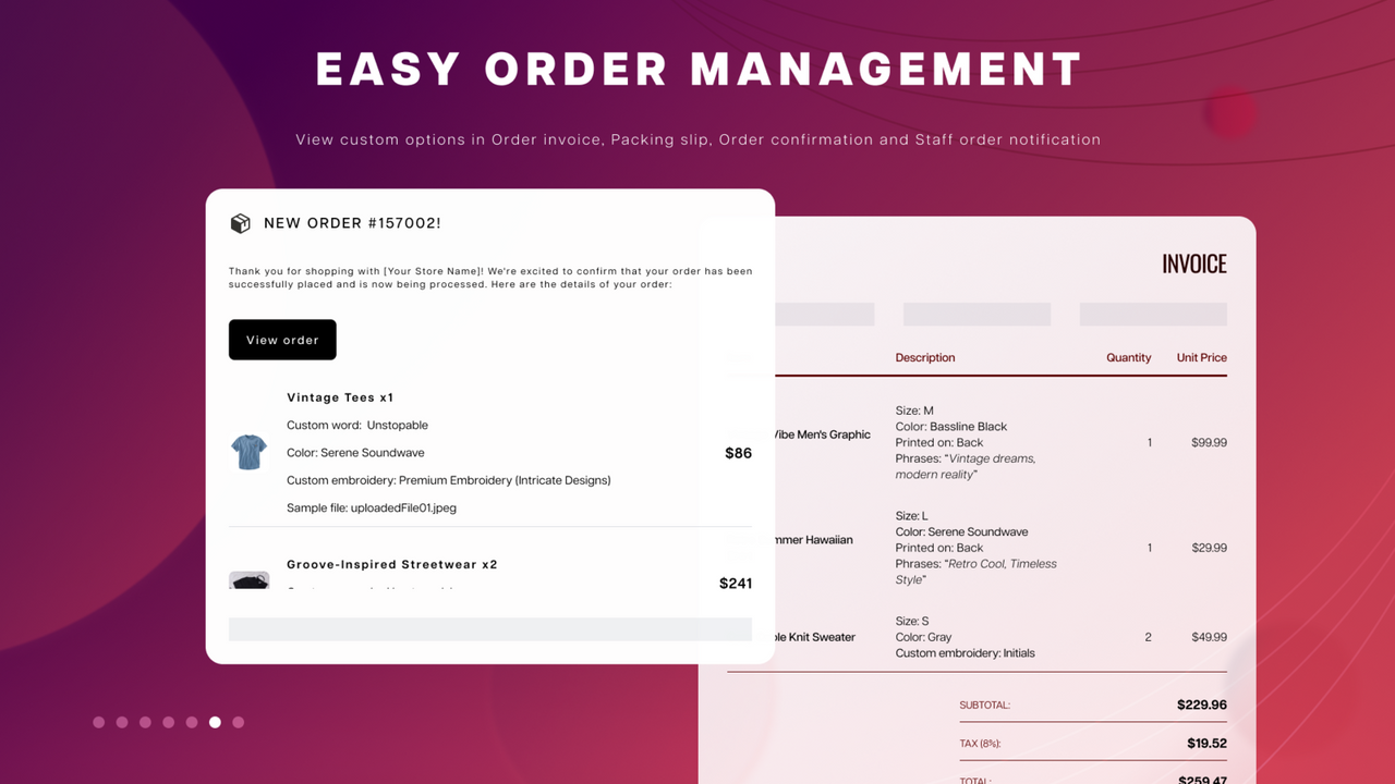 Easy order management