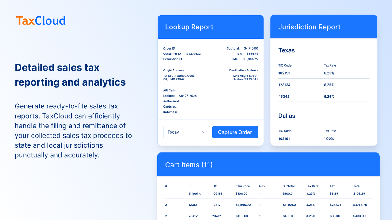 Sales tax reports for Shopify stores
