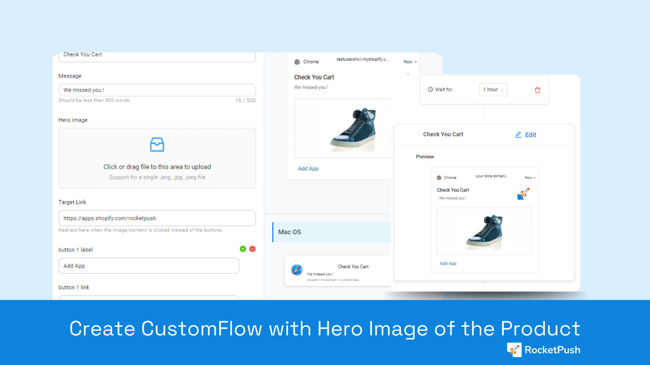 Set custom flow with hero images