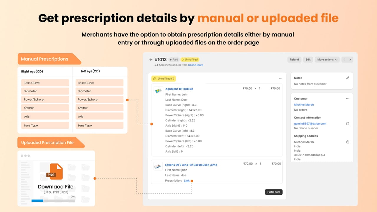 Upload a file or enter your prescription manually