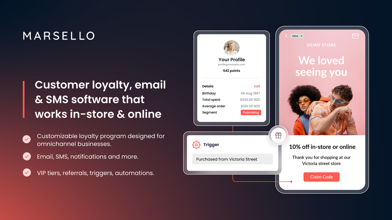 Marsello: Loyalty, Email, SMS