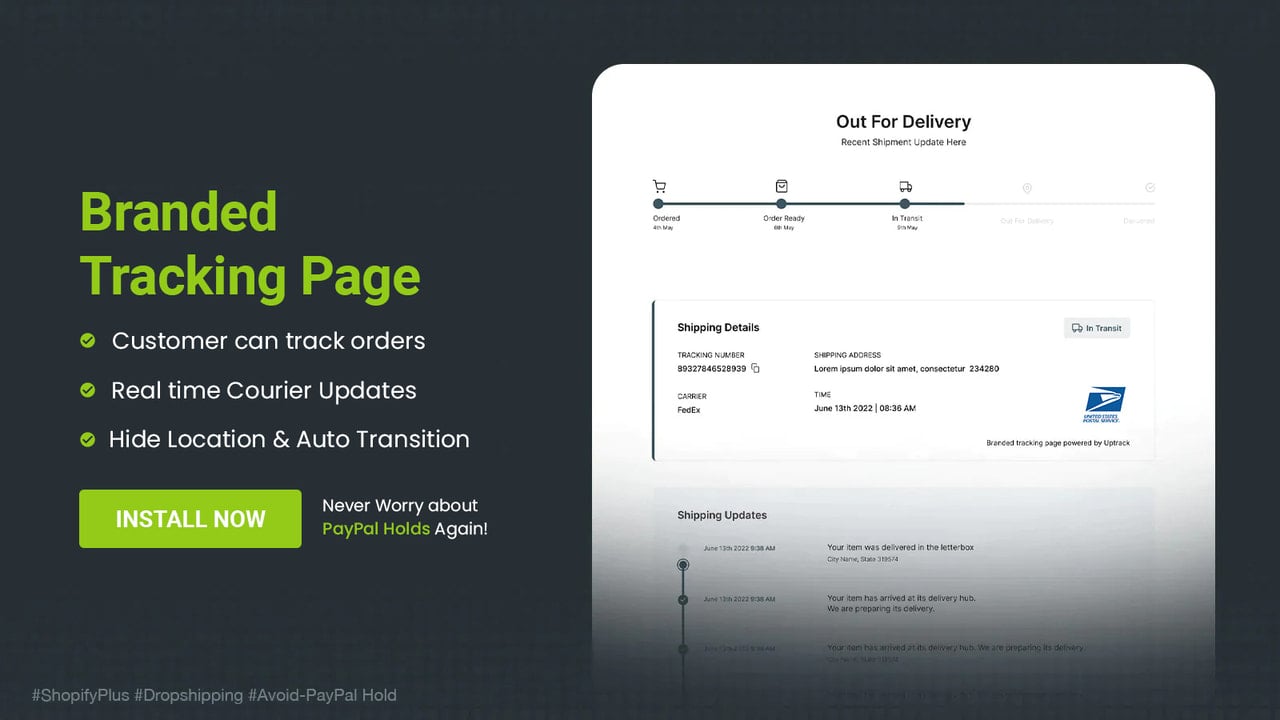 Order Tracking Branded Tracking Page