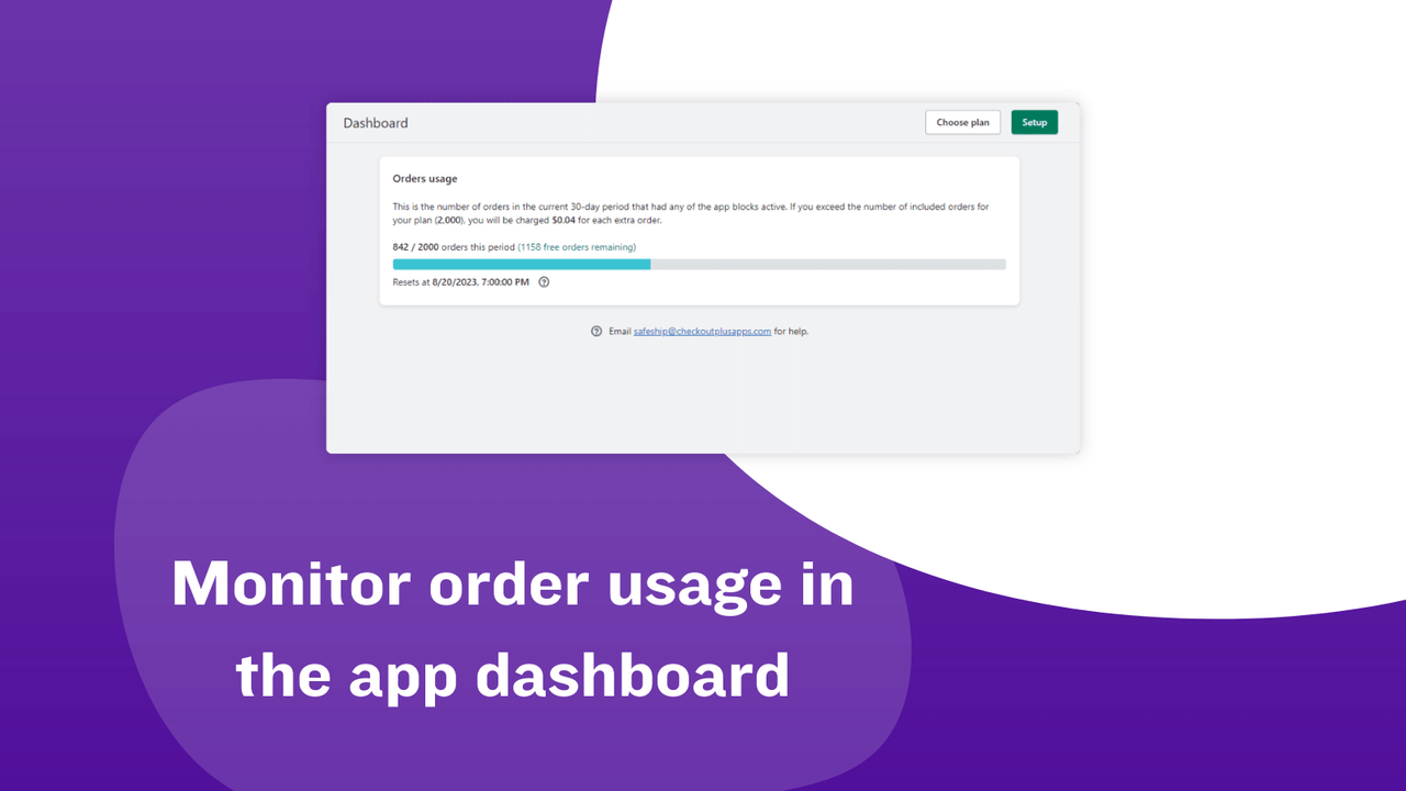 Monitor order usage in the app dashboard