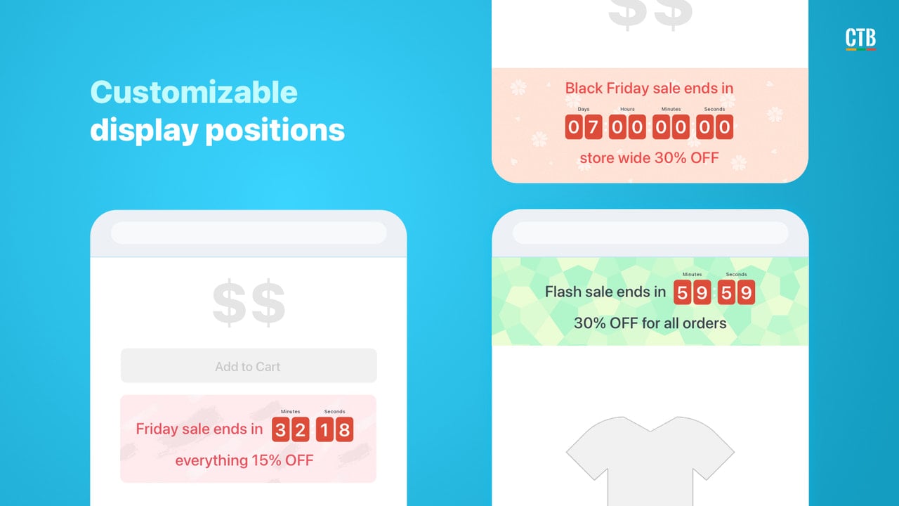 Shopify App, Countdown Timer Bar by Hextom, flash sales, urgency