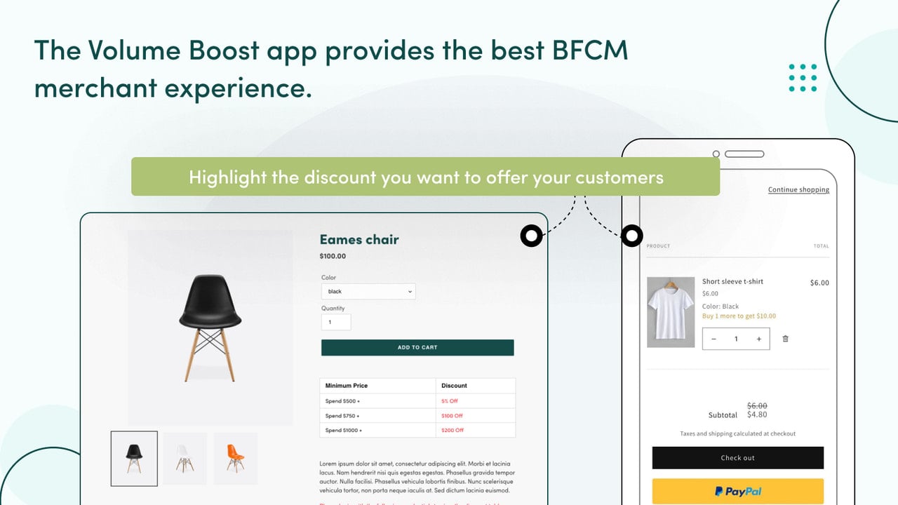 The VolumeBoost app provides the full BFCM merchant experience.