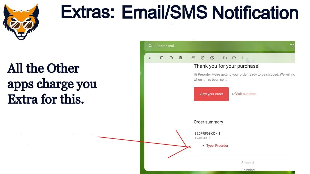 Free email and sms notifications