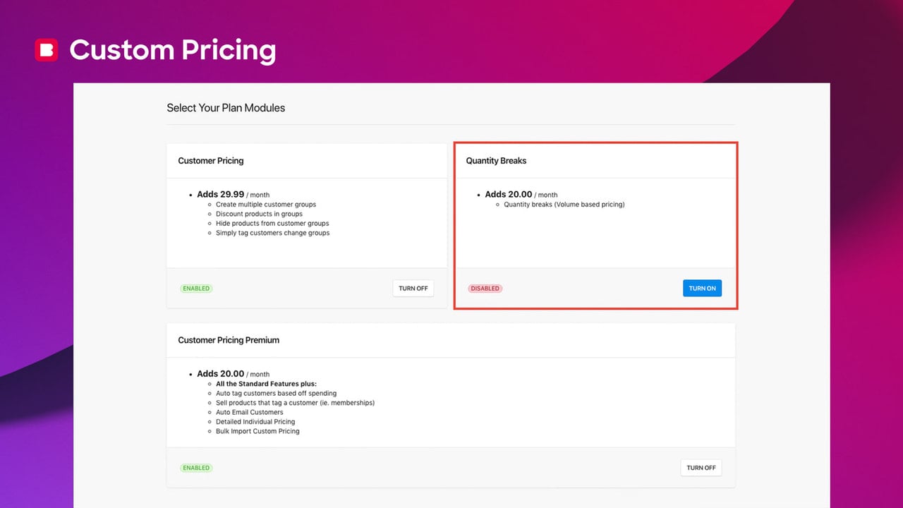 Add Quantity Breaks to offer volume based pricing