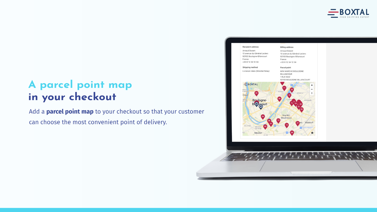 A parcel point map in your checkout