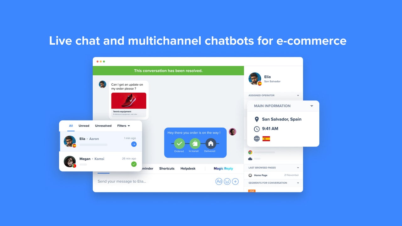 Live chat and chat bot for Shopify - Crisp