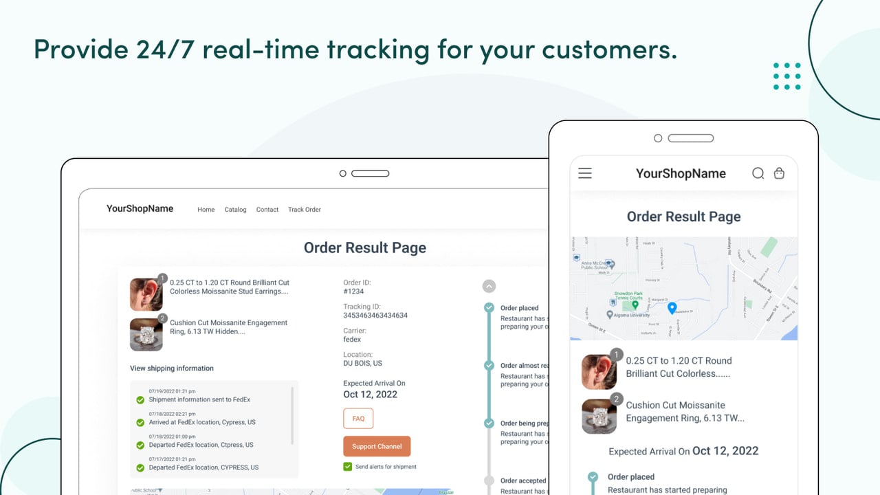 24/7 real time tracking is provided.